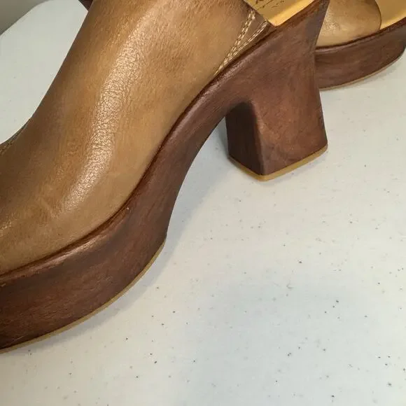 Kork-Ease Cassia Platform Shoes Women's Size 9M Brown Leather Slip On Clogs Open - Picture 16 of 16